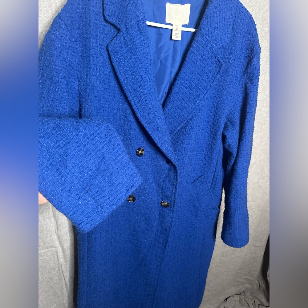H&M Royal Blue Long Pea Coat